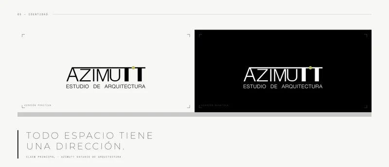 Versión positiva y negativa del logotipo de Azimutt con el claim del estudio